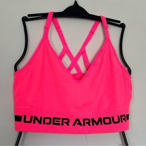 WOMENS HOT PINK UNDER ARMOUR SPORTS BRA Sz Xl